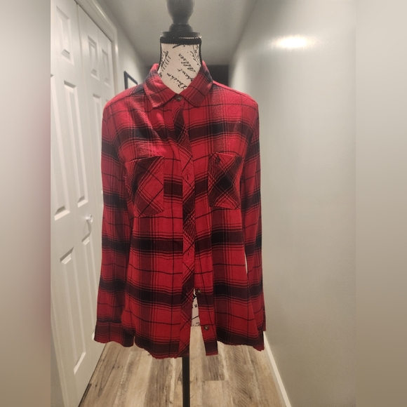 Like new Abercrombie and Fitch plaid shirt women's size large - Picture 1 of 5